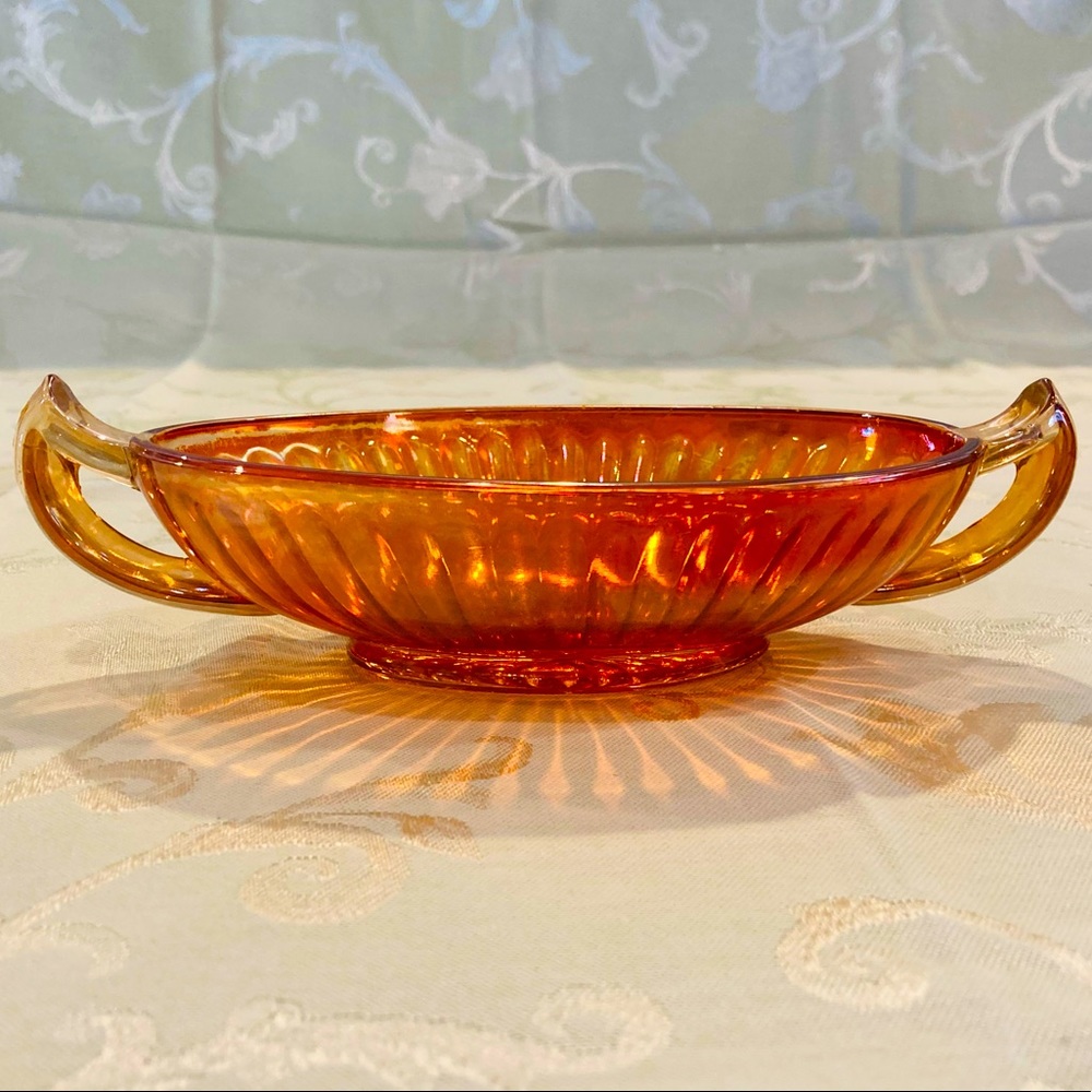🦊🌟Vintage Imperial Lustre & Clear Pattern Handled Pickle Dish c. 1924🌟🦊